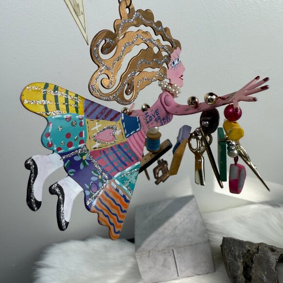 Karen Rossi Fanciful Flights Silvestri "I Love to Sew" Christmas Ornament - Picture 5 of 8